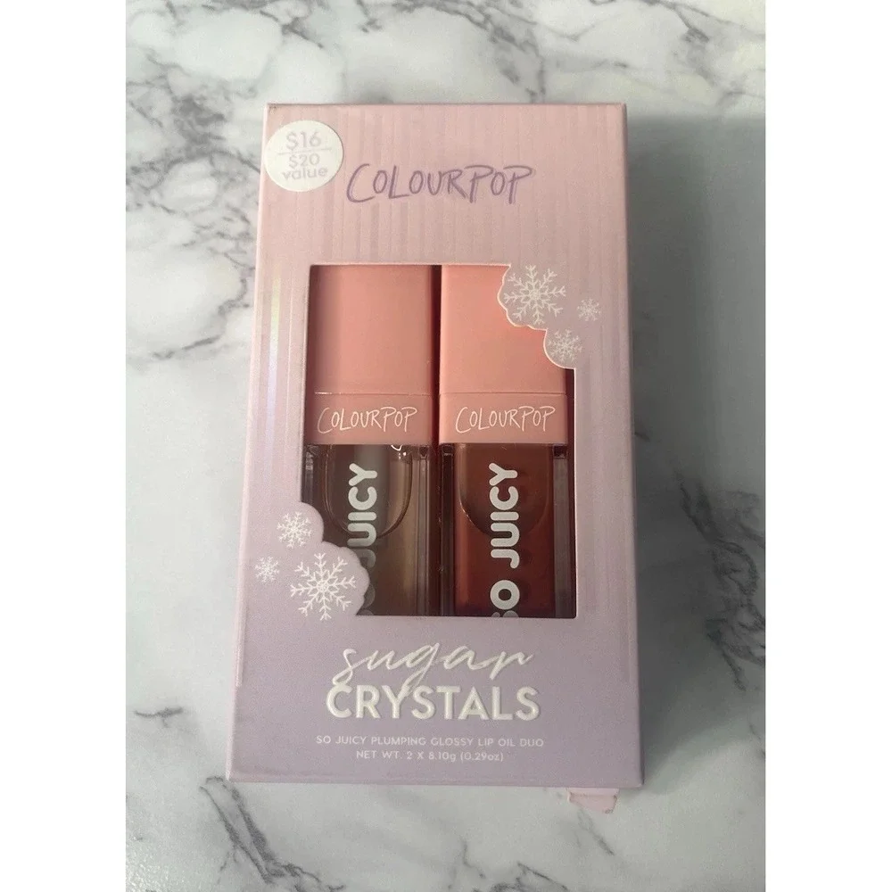 ColourPop Sugar Crystals So‎ Juicy Plumping Glossy Lip Oil Duo New in Box
